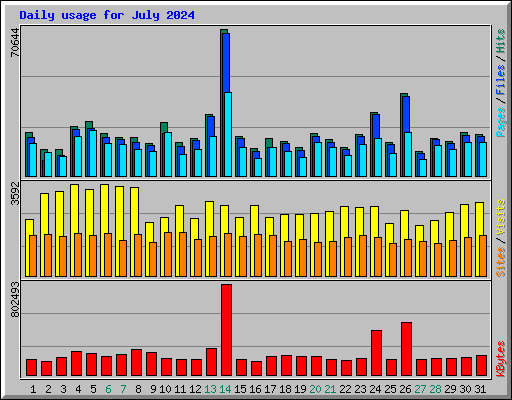 Daily usage for July 2024