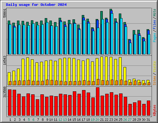 Daily usage for October 2024